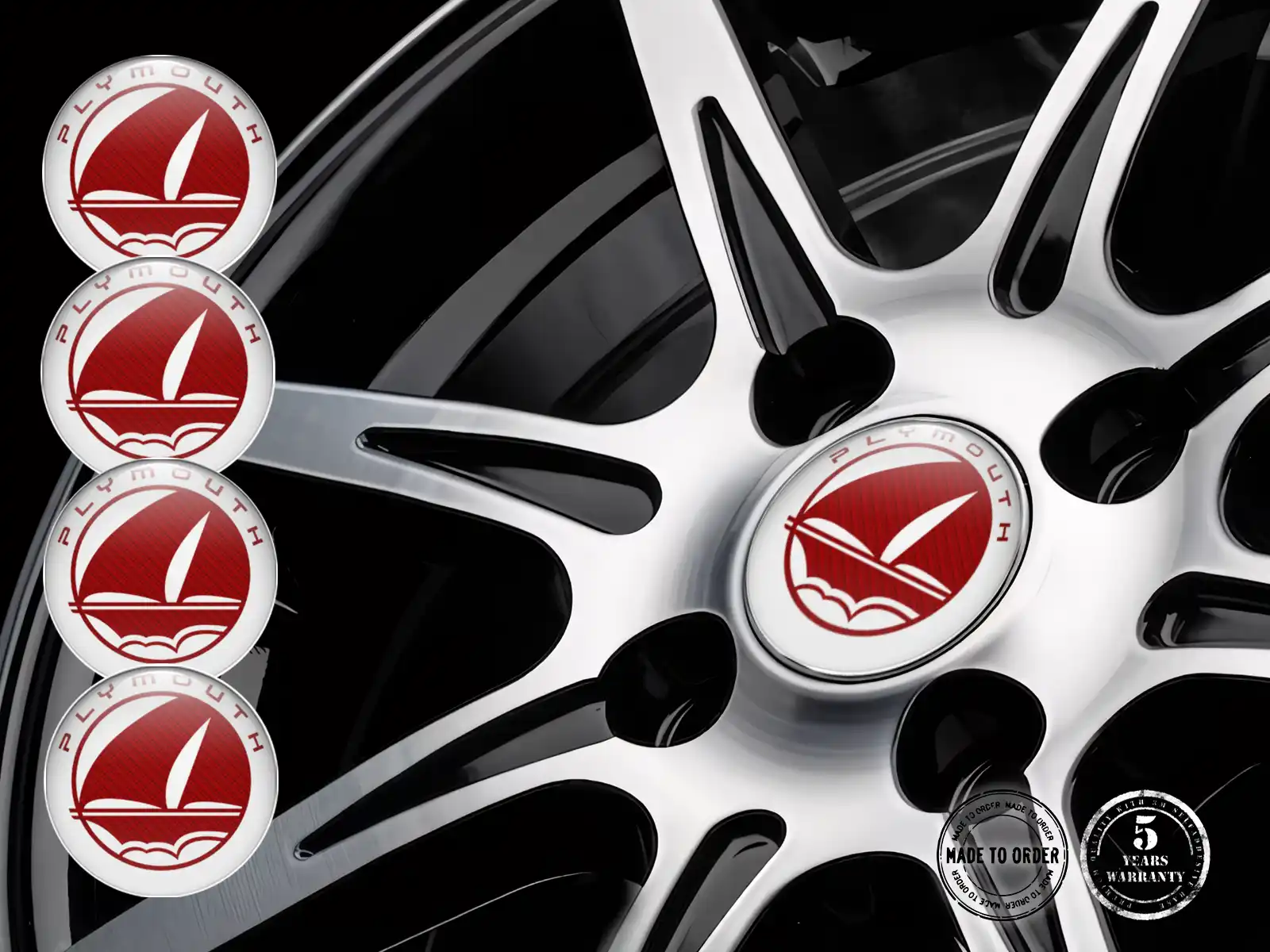 Plymouth Radaufkleber Edition Luxus-Silikon-Stil